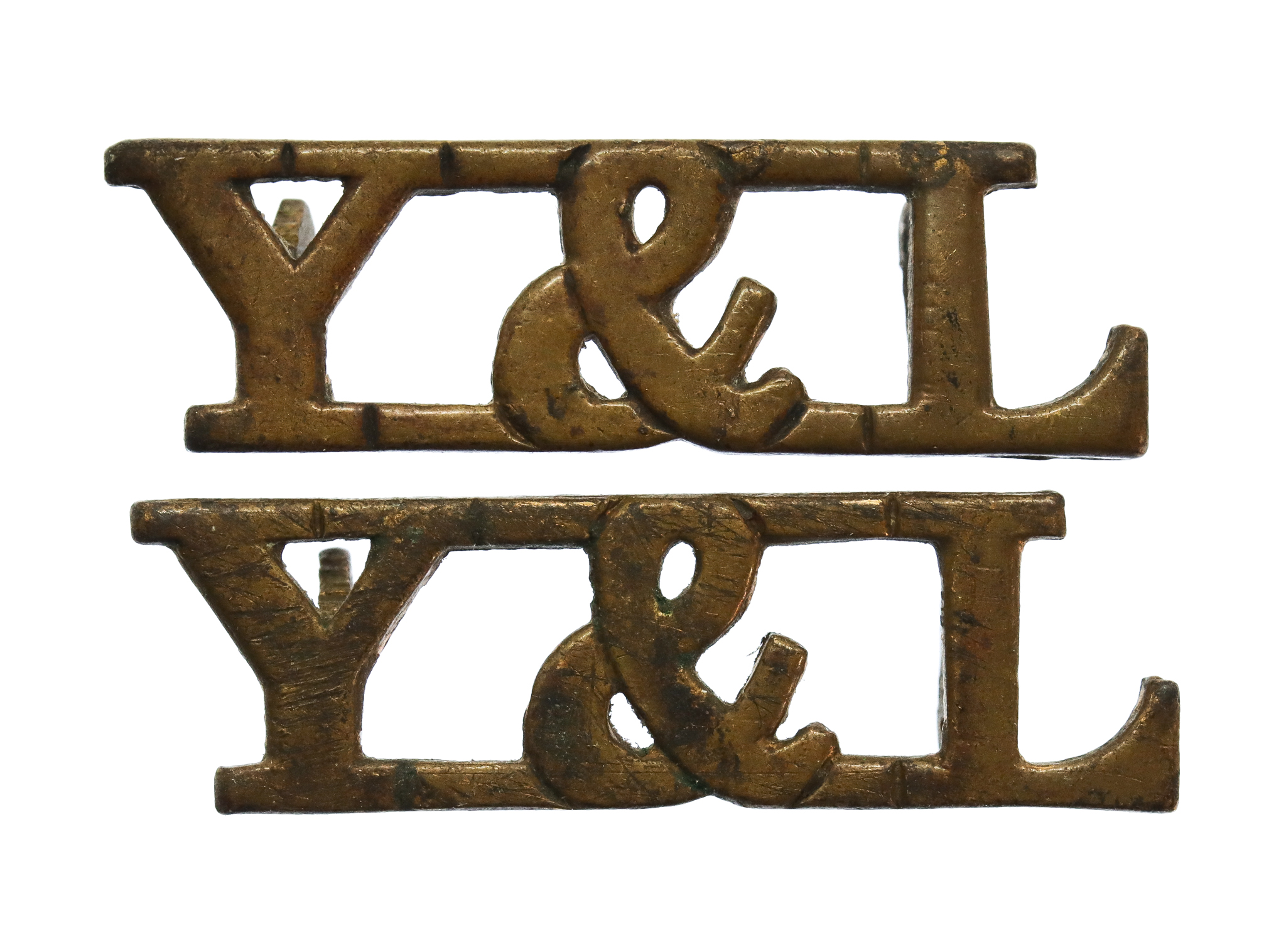 Pair of York & Lancaster Regiment (Y&L) Shoulder Titles