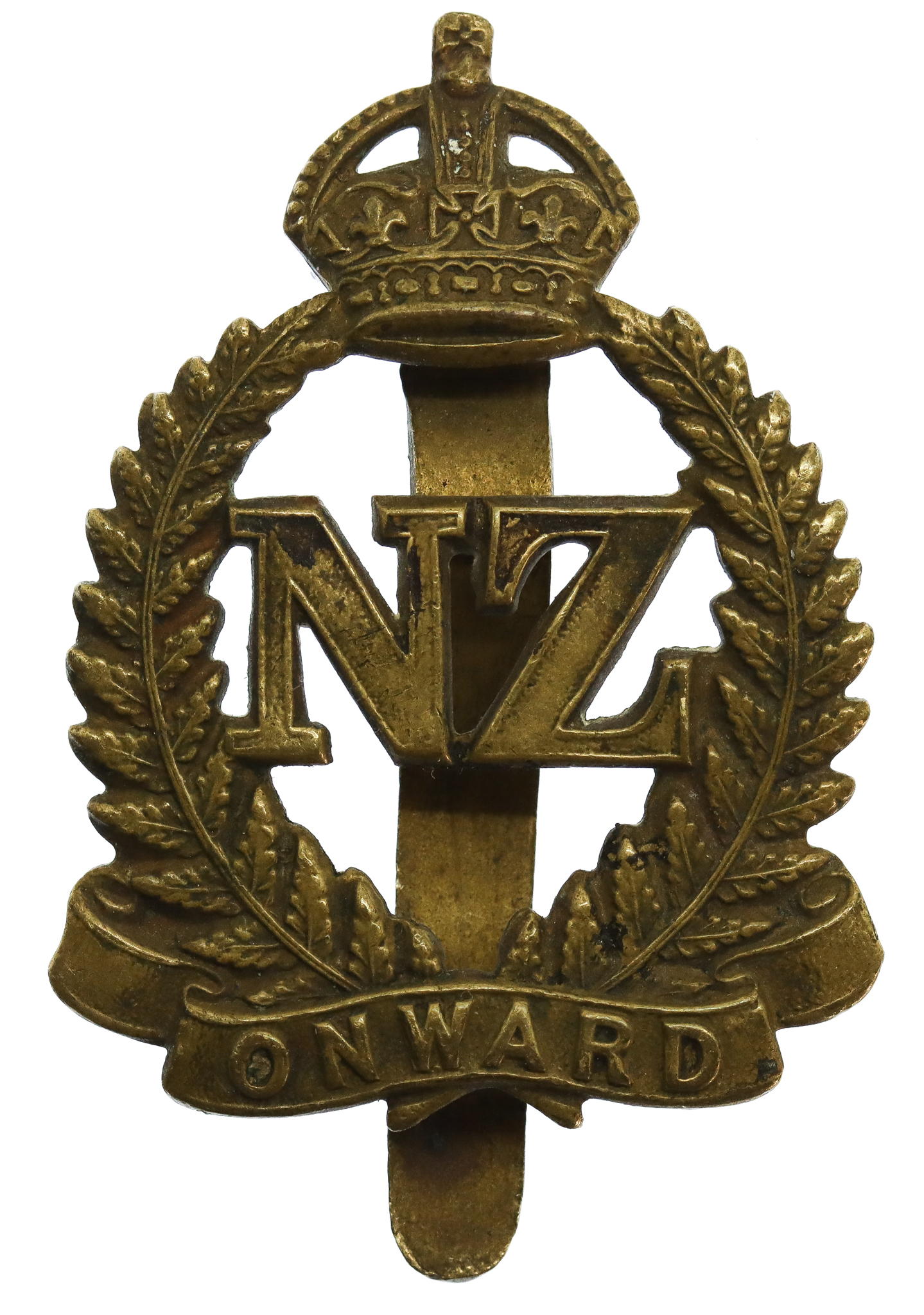 New Zealand Expeditionary Force (N.Z.E.F.) Cap Badge - King's Crown