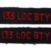 Pair of 133rd Locating Battery Royal Canadian Artillery (133 LOC BTY) Cloth Shoulder Titles