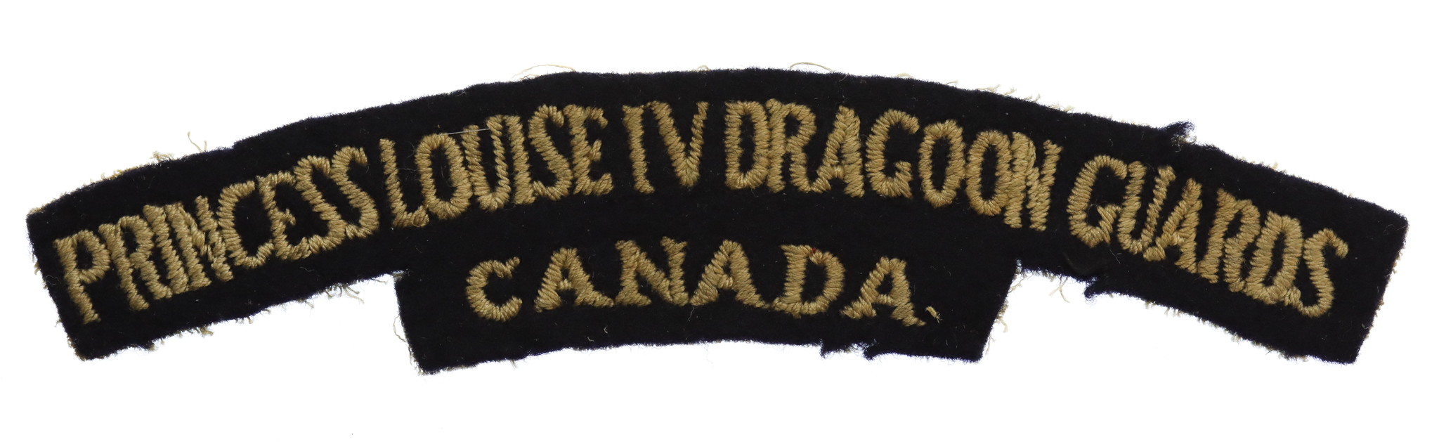 Canadian Princess Louise's 4th Dragoon Guards (PRINCESS LOUISE IV DRAGOON GUARDS/CANADA) Cloth Shoulder Title