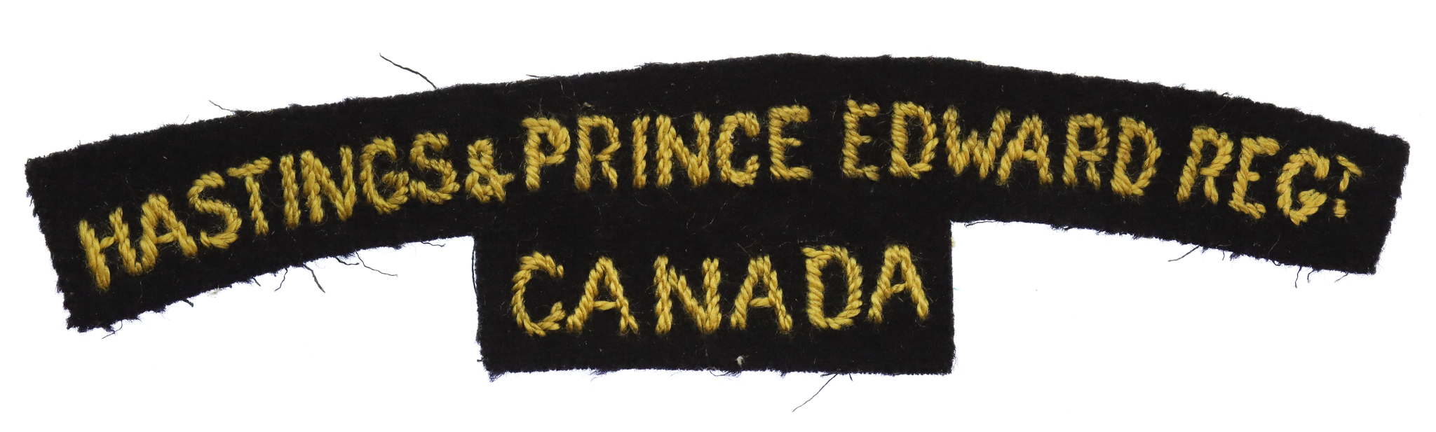 Canadian Hastings & Prince Edward Regiment (HASTINGS & PRINCE EDWARD REGT/CANADA) Cloth Shoulder Title
