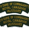 Pair of 6th Duke of Connaught's Royal Canadian Hussars Cloth Shoulder Titles