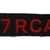 17th Royal Canadian Artillery (17 RCA) Cloth Shoulder Title