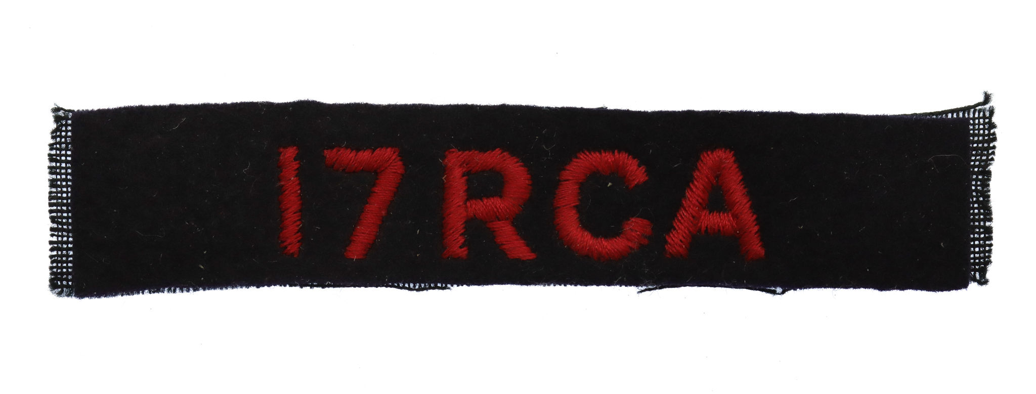17th Royal Canadian Artillery (17 RCA) Cloth Shoulder Title