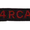 4th Royal Canadian Artillery (4 RCA) Cloth Shoulder Title