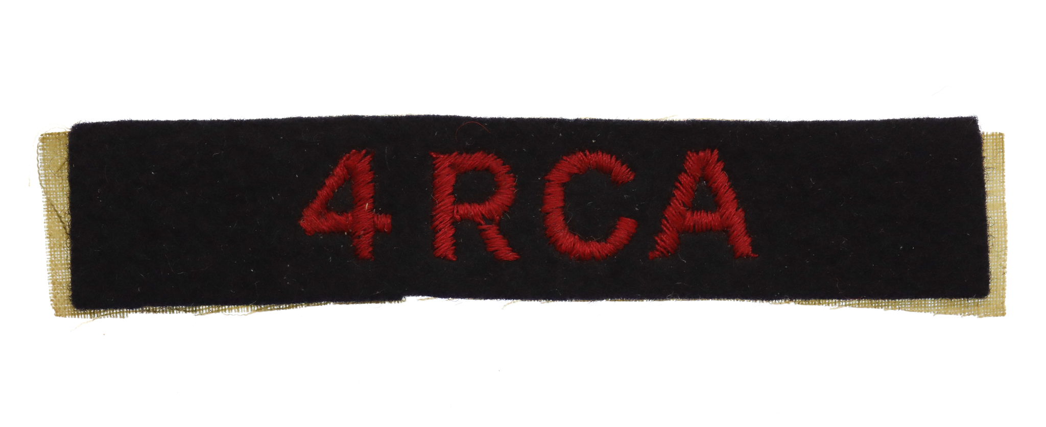 4th Royal Canadian Artillery (4 RCA) Cloth Shoulder Title