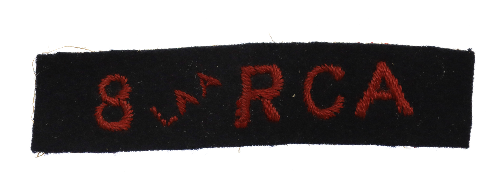8th Light Anti-Aircraft Royal Canadian Artillery (8 LAA RCA) Cloth Shoulder Title