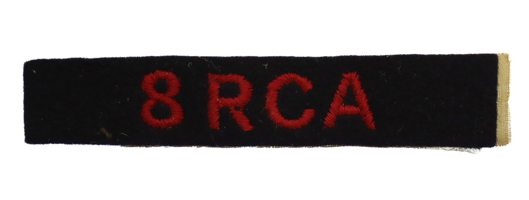 8th Royal Canadian Artillery (8 RCA) Cloth Shoulder Title