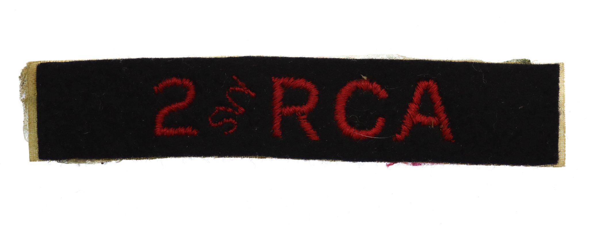2nd Survey Regiment Royal Canadian Artillery (2 SVY RCA) Cloth Shoulder Title