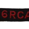 16th Royal Canadian Artillery (16 RCA) Cloth Shoulder Title
