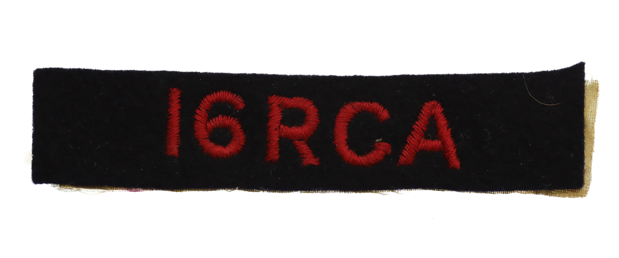 16th Royal Canadian Artillery (16 RCA) Cloth Shoulder Title