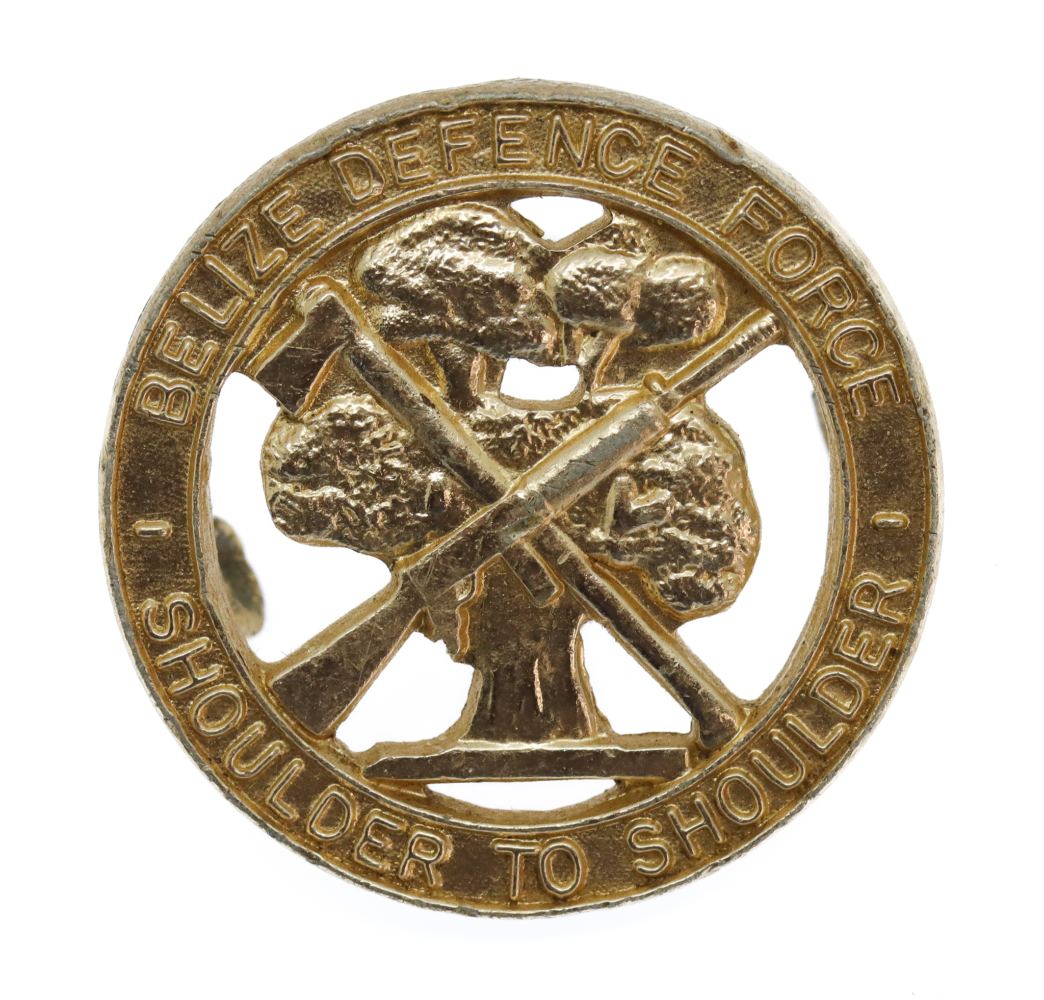 Belize Defence Force Anodised (Staybrite) Cap Badge