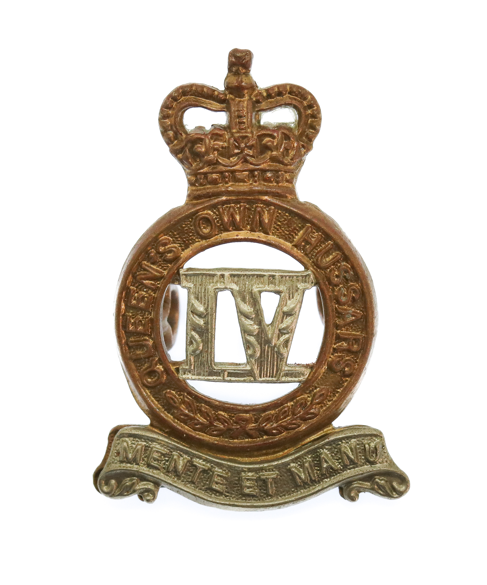 4th Queen's Own Hussars Collar Badge - Queen's Crown