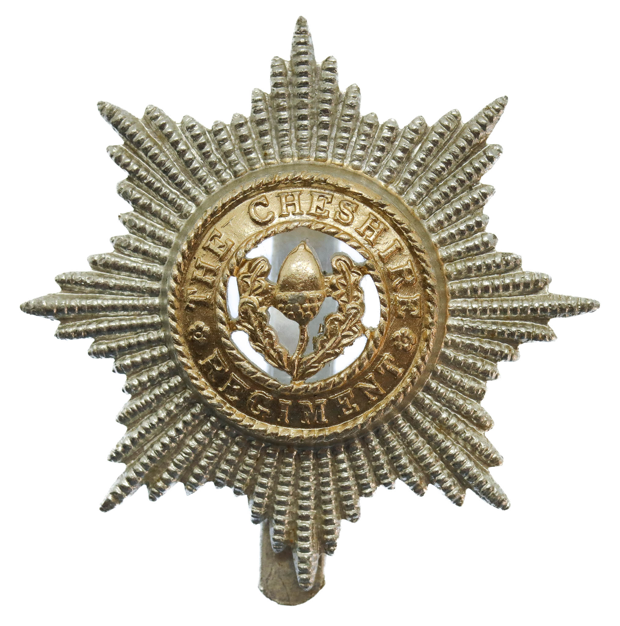 Cheshire Regiment Anodised (Staybrite) Cap Badge