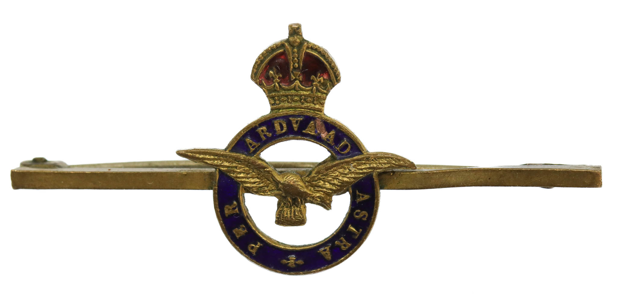 Royal Air Force (R.A.F.) Enamelled Sweetheart Brooch - King's Crown