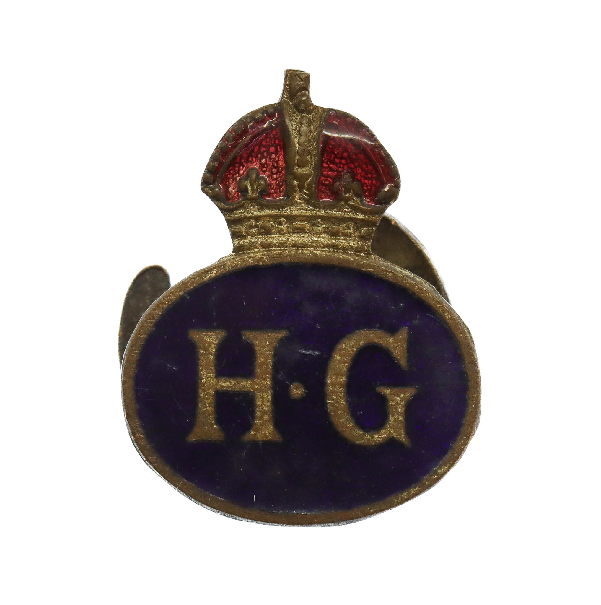 WW2 Home Guard (H.G.) Enamelled Lapel Badge - King's Crown