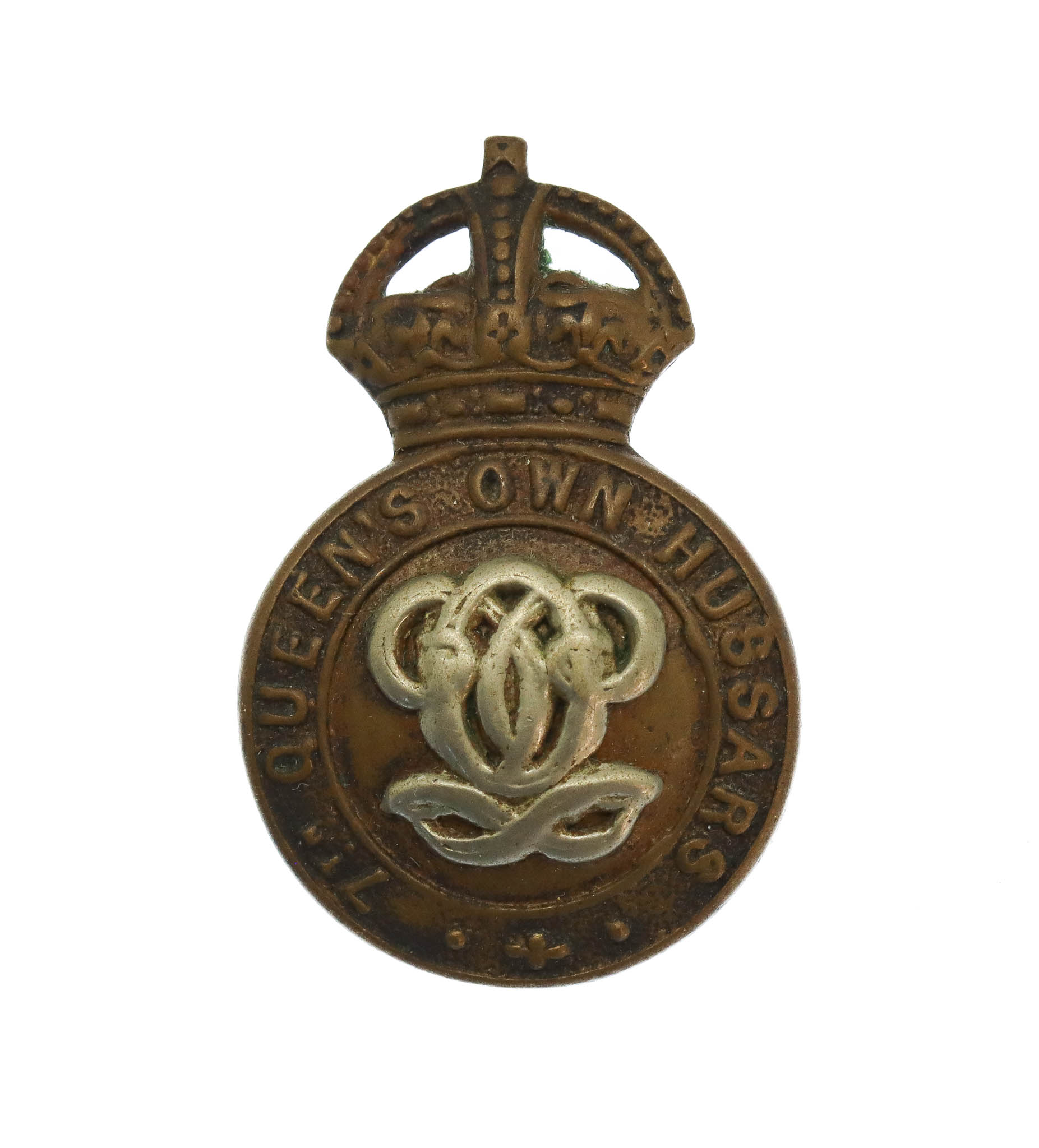7th Queen's Own Hussars Collar Badge - King's Crown