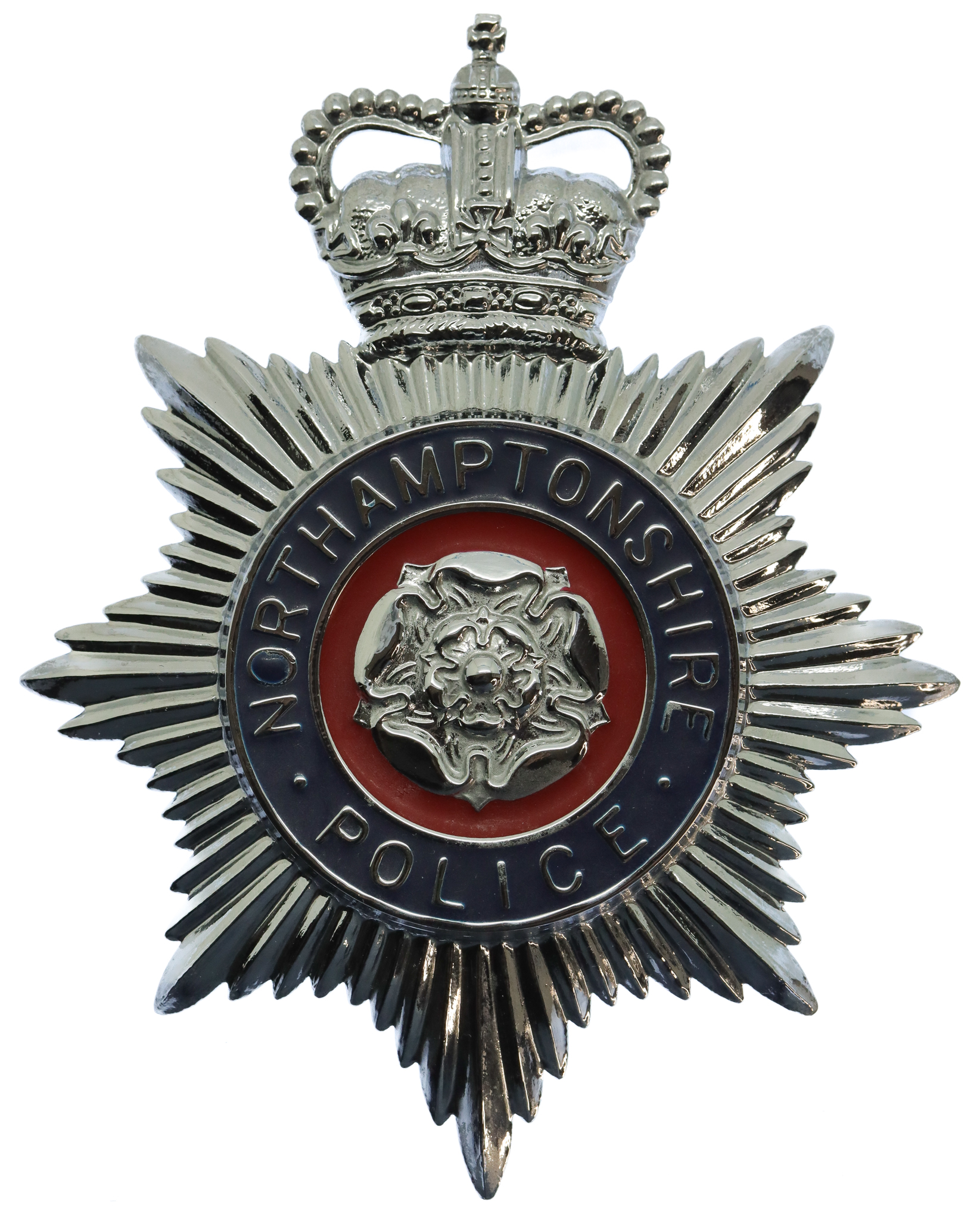 Northamptonshire Police Enamelled Helmet Plate - Queen's Crown