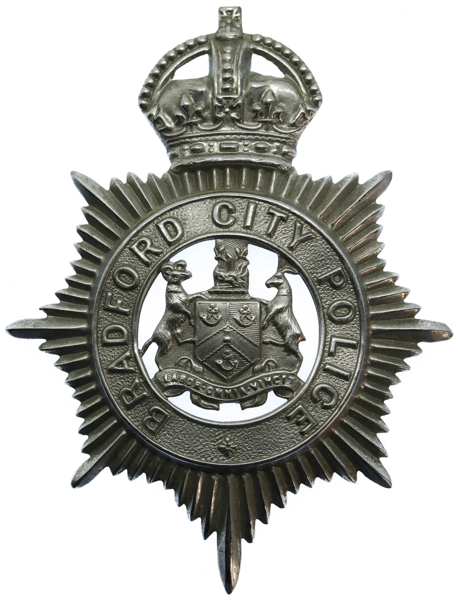 Bradford City Police Helmet Plate - King's Crown
