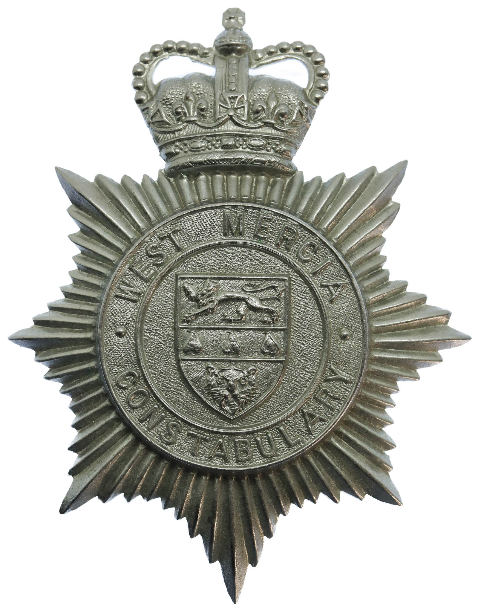 West Mercia Constabulary Helmet Plate - Queen's Crown