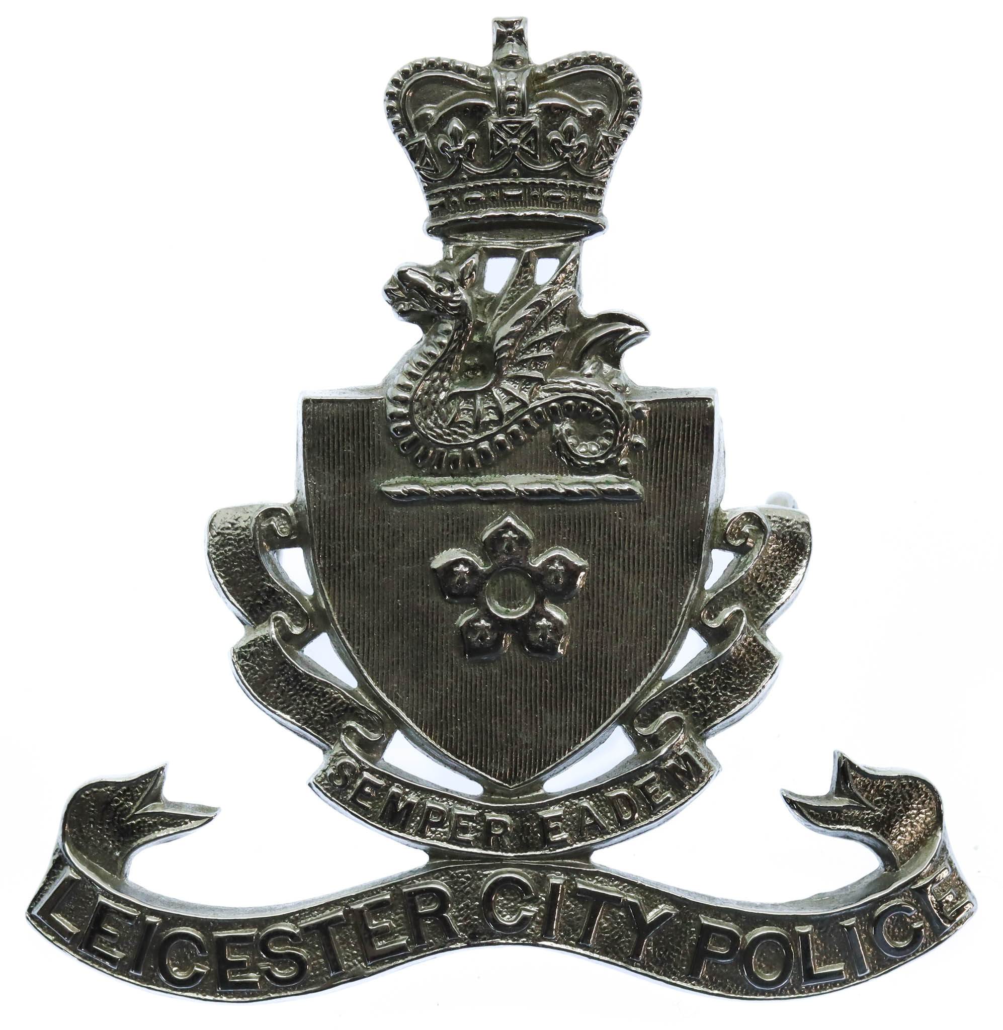 Leicester City Police Cap Badge - Queen's Crown
