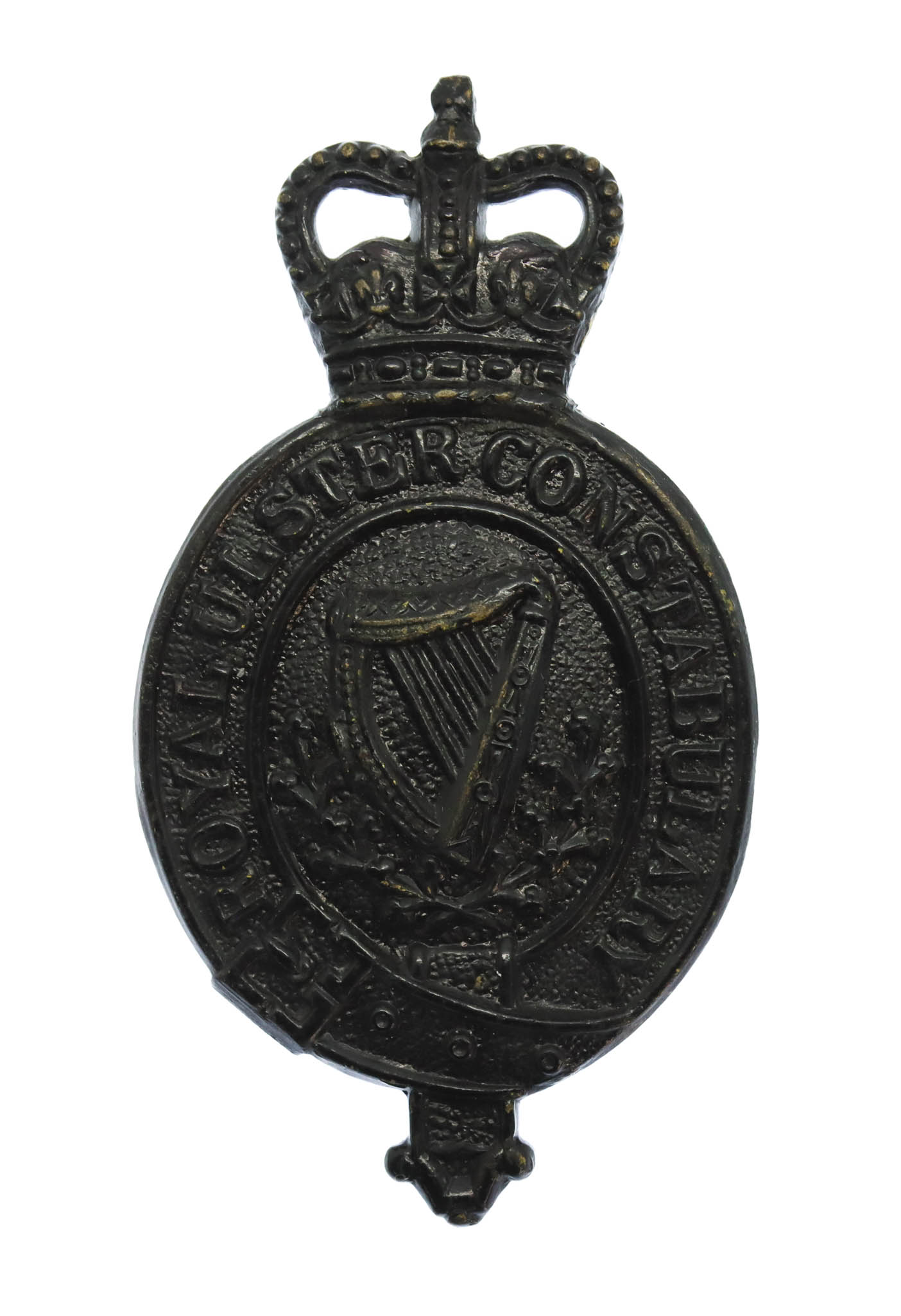 Royal Ulster Constabulary (R.U.C.) Helmet Badge - Queen's Crown