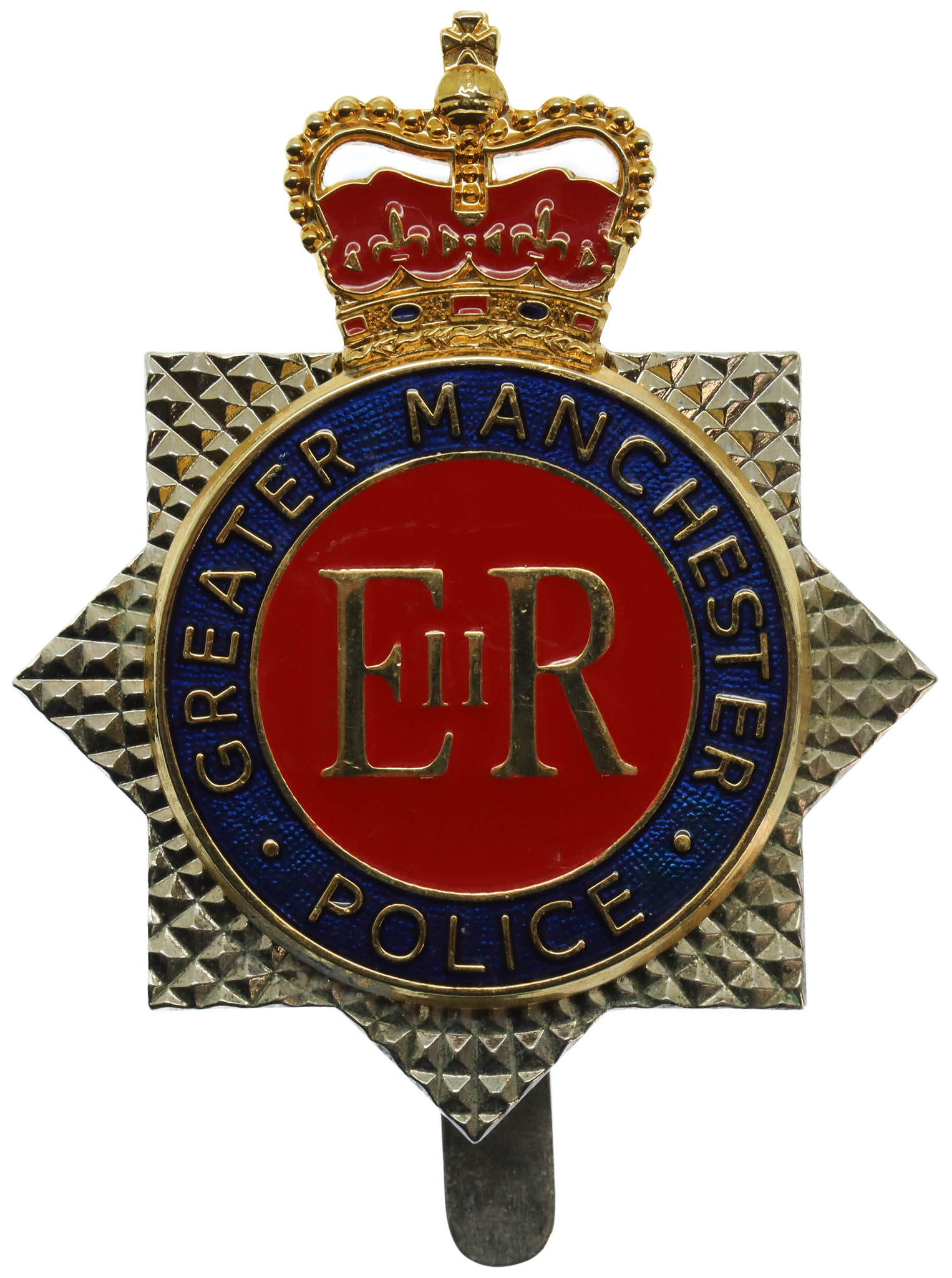Greater Manchester Police Enamelled Star Cap Badge - Queen's Crown