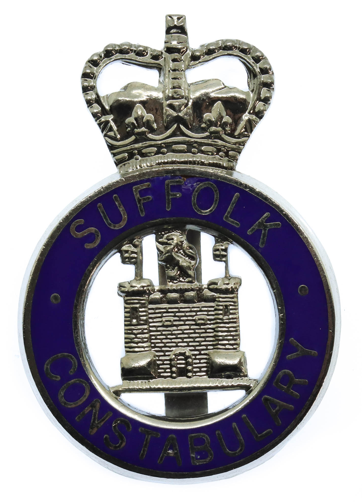 Suffolk Constabulary Enamelled Cap Badge - Queen's Crown