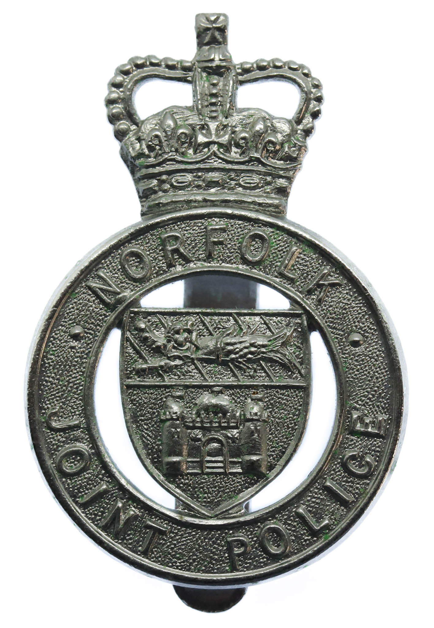 Norfolk Joint Police Cap Badge - Queen's Crown