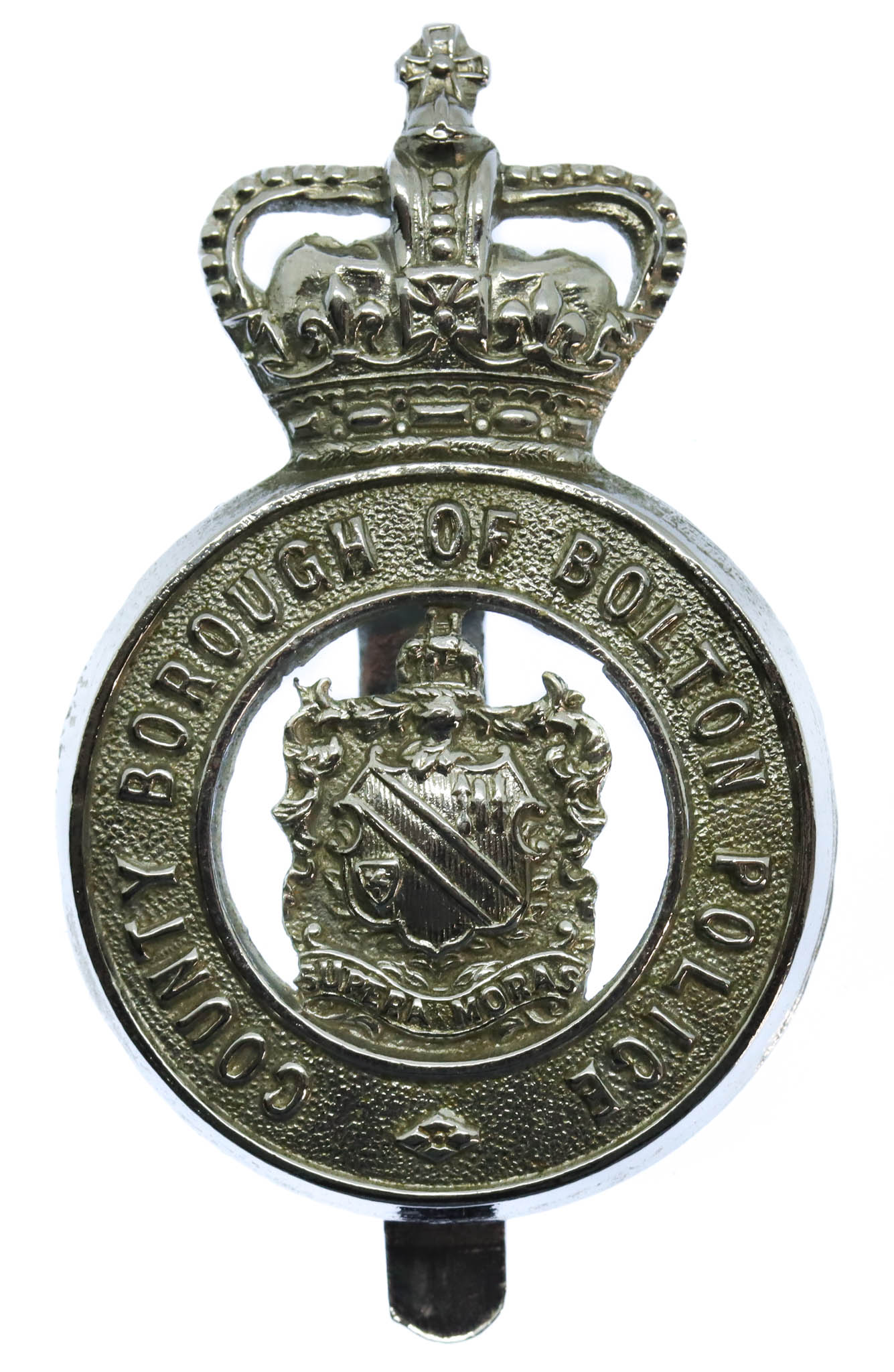 County Borough of Bolton Police Cap Badge - Queen's Crown