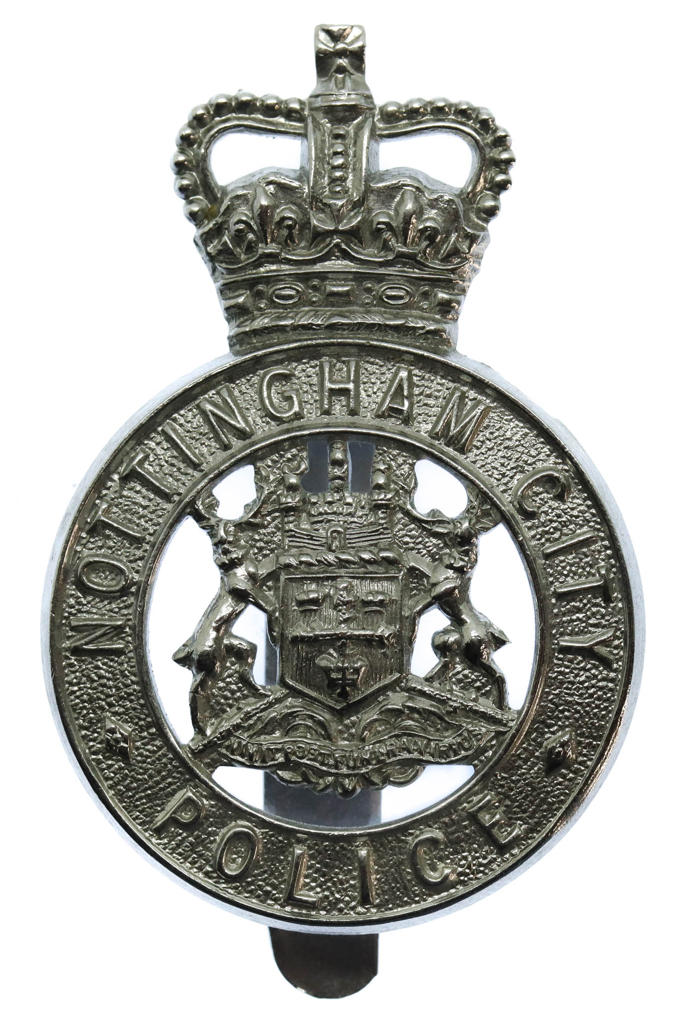 Nottingham City Police Cap Badge - Queen's Crown