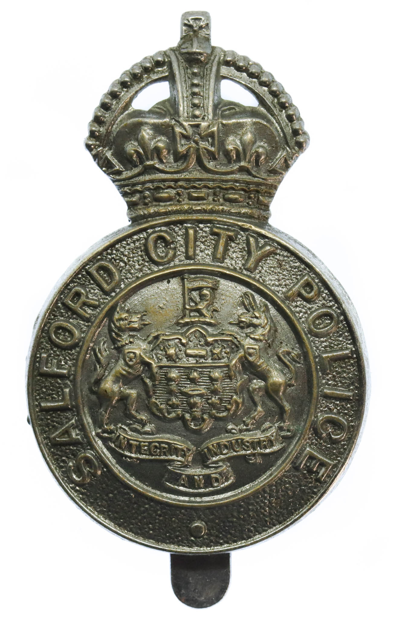 Salford City Police Cap Badge - King's Crown