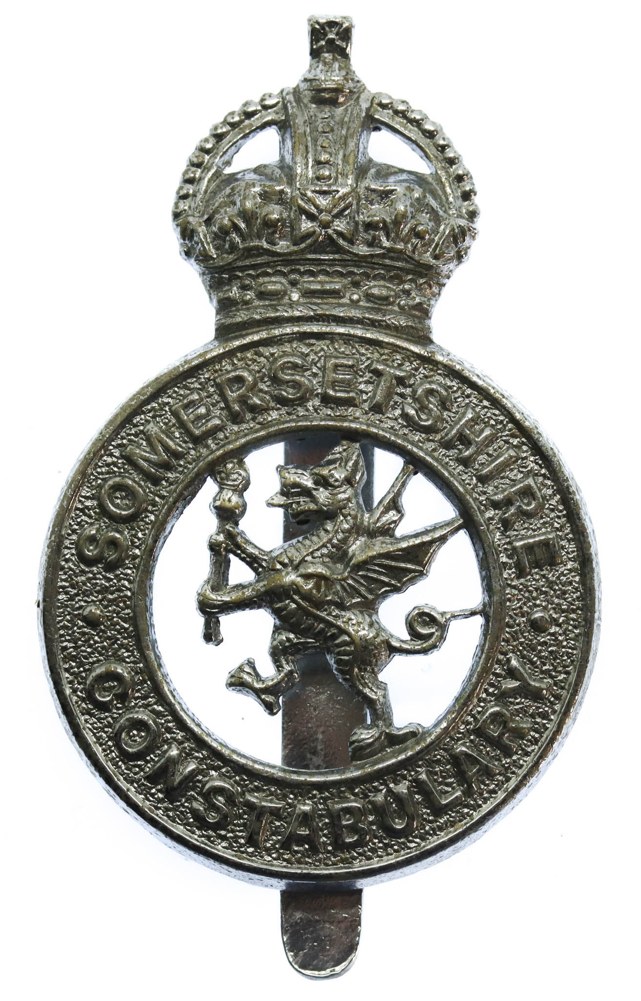 Somersetshire Constabulary Cap Badge - King's Crown