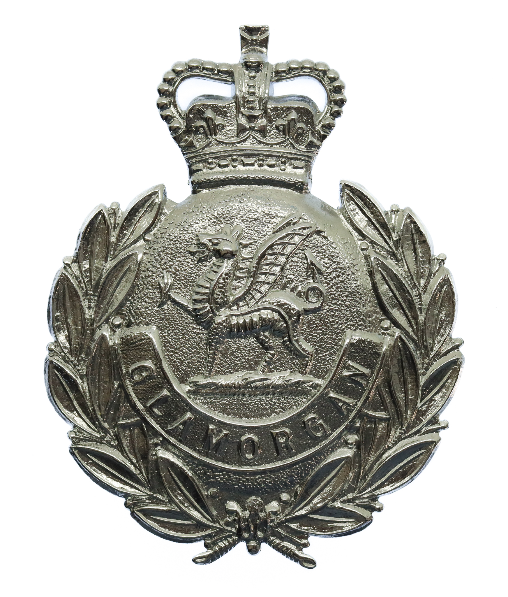 Glamorgan Constabulary Wreath Cap Badge - Queen's Crown