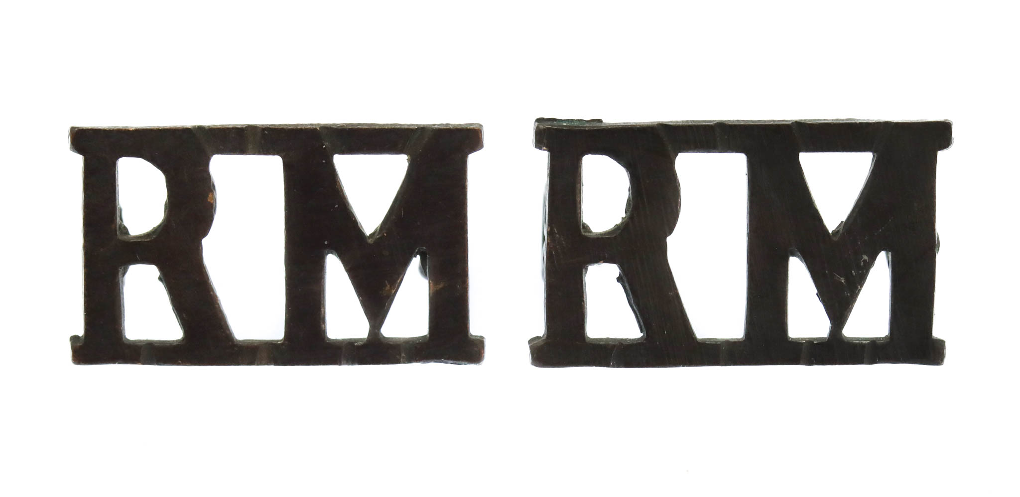 Pair of Royal Marines (R.M.) Shoulder Titles