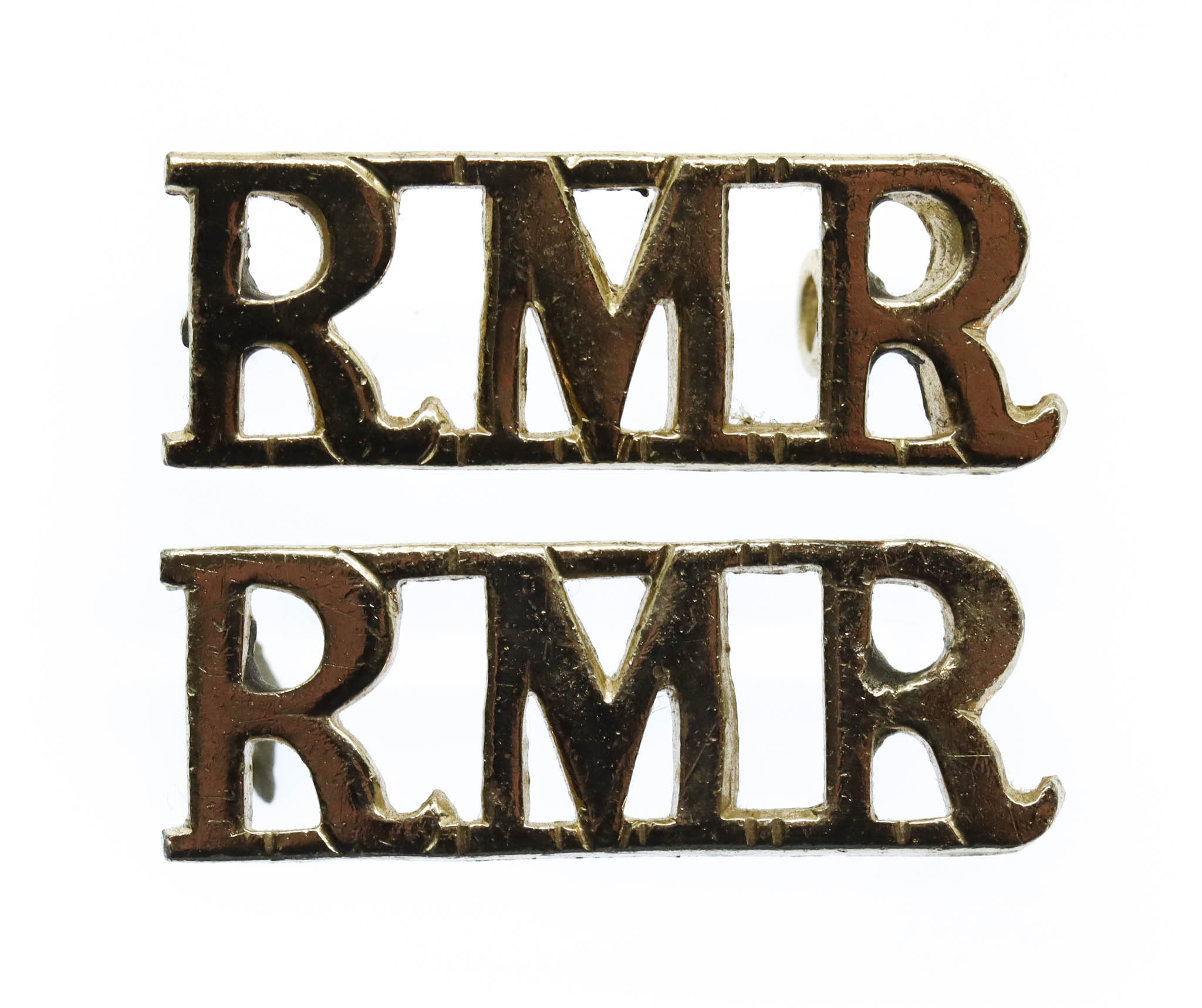 Pair of Royal Marines Reserve (RMR) Anodised (Staybrite) Shoulder Titles