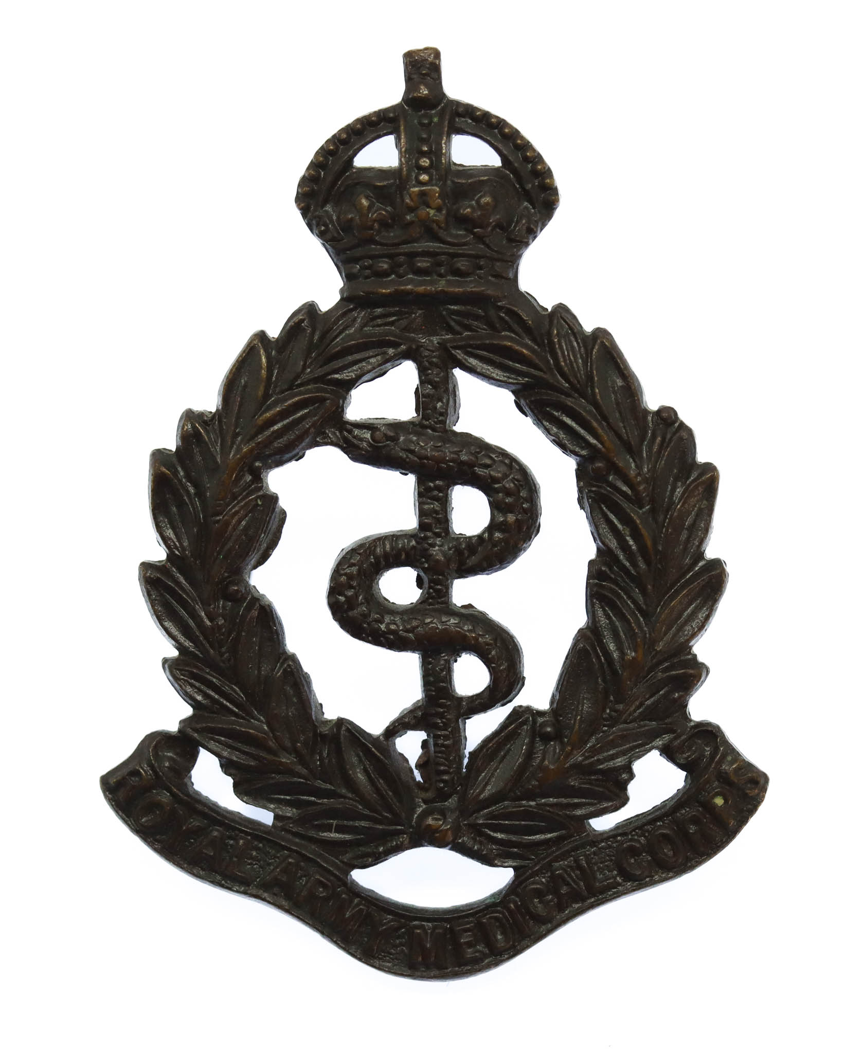 Royal Army Medical Corps (R.A.M.C.) Officer's Service Dress Collar Badge - King's Crown