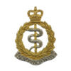 Royal Army Medical Corps (R.A.M.C.) Officer's Silvered & Gilt Collar Badge -  Queen's Crown