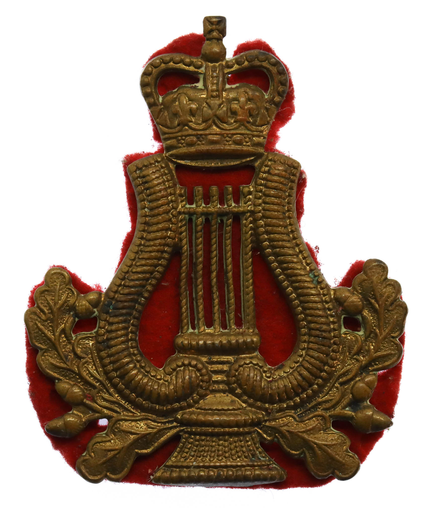 British Army Bandmaster's Musician Brass Arm Badge - Queen's Crown