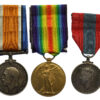 WW1 British War Medal, Victory Medal and George VI Imperial Service Medal Group of Three - Pte. A. Mellor, South Lancashire Regiment