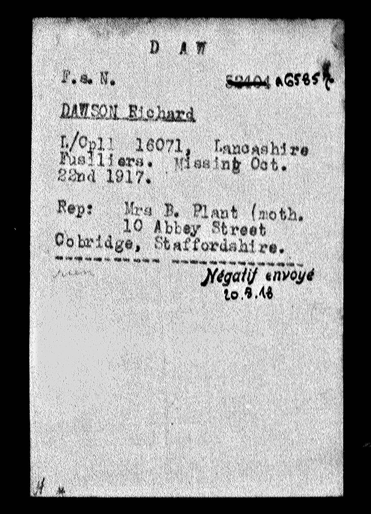 WW1 Military Medal, British War & Victory Medal Group of Three with Memorial Scroll - L.Cpl. R. Dawson, 18th Bn. Lancashire Fusiliers - K.I.A. 22/10/17