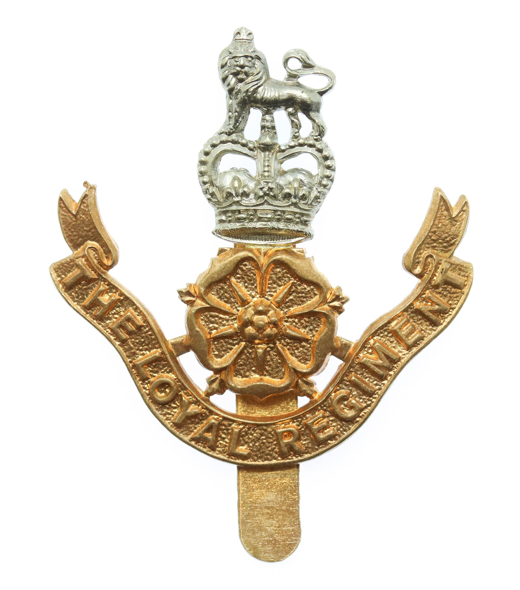 The Loyal Regiment (North Lancashire) Bi-metal Cap Badge - Queen's Crown