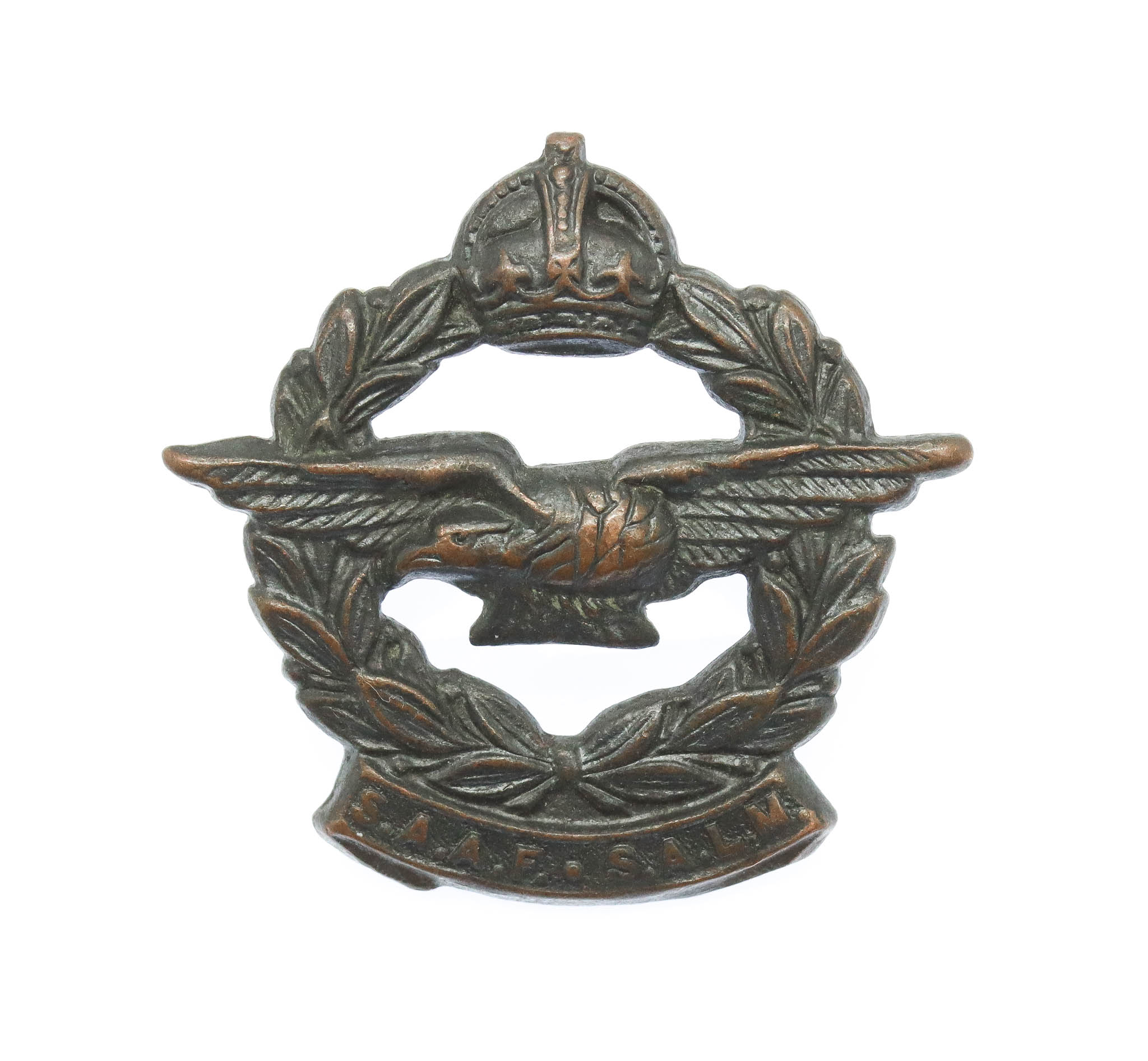 South African Air Force (S.A.A.F.) Officer's Collar Badge - King's Crown