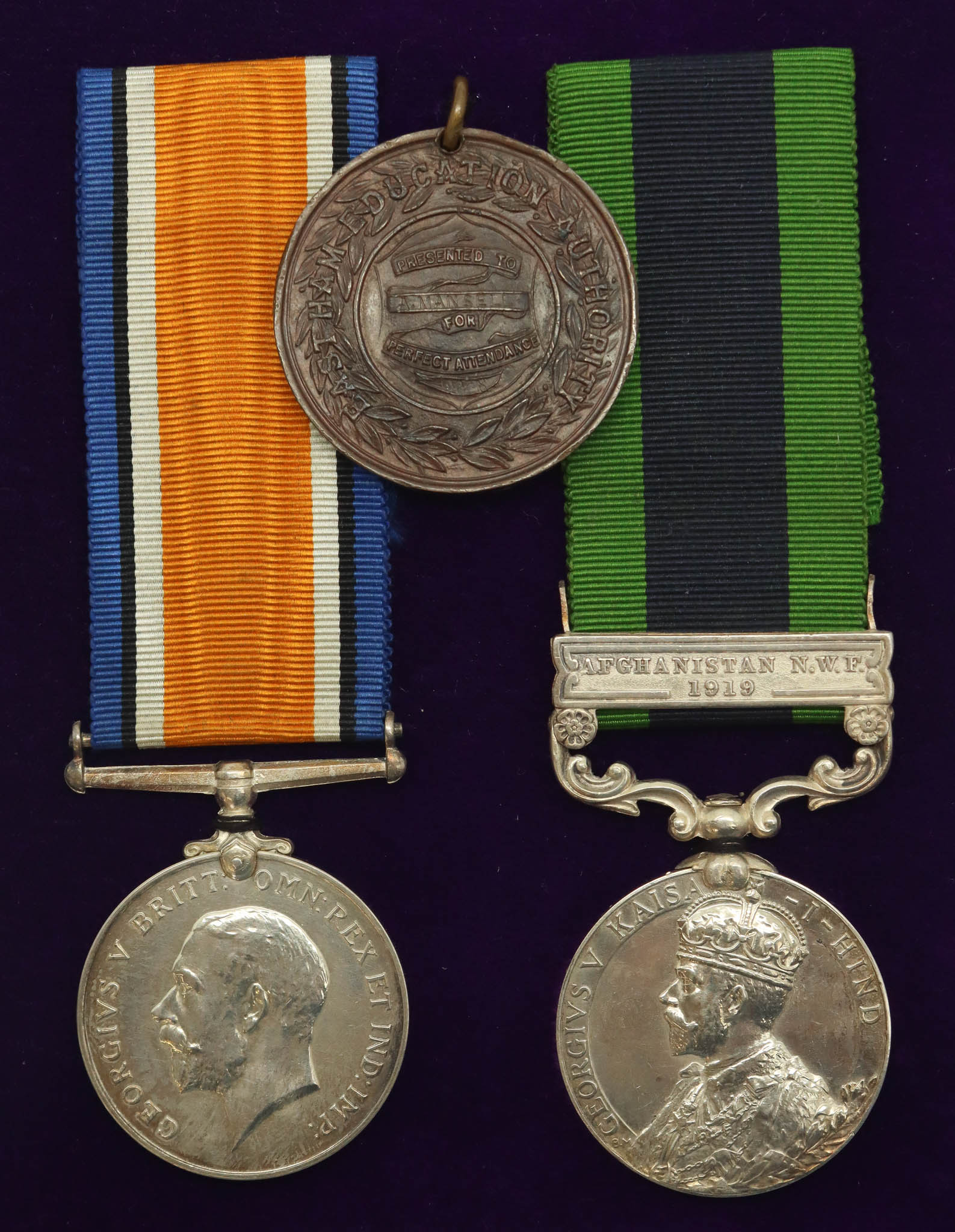 WW1 British War Medal & 1908 India General Service Medal (Clasp - Afghanistan N.W.F. 1919) - L.Cpl. A.T. Mansell, Somerset Light Infantry