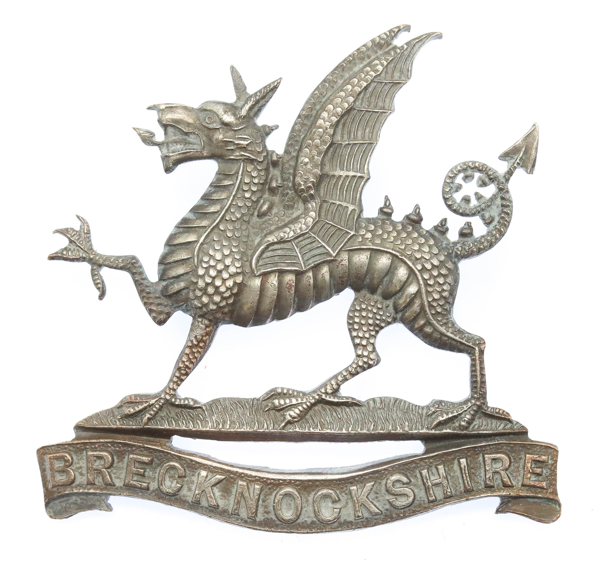 Brecknockshire Battalion, South Wales Borderers Officer's Silvered Cap Badge