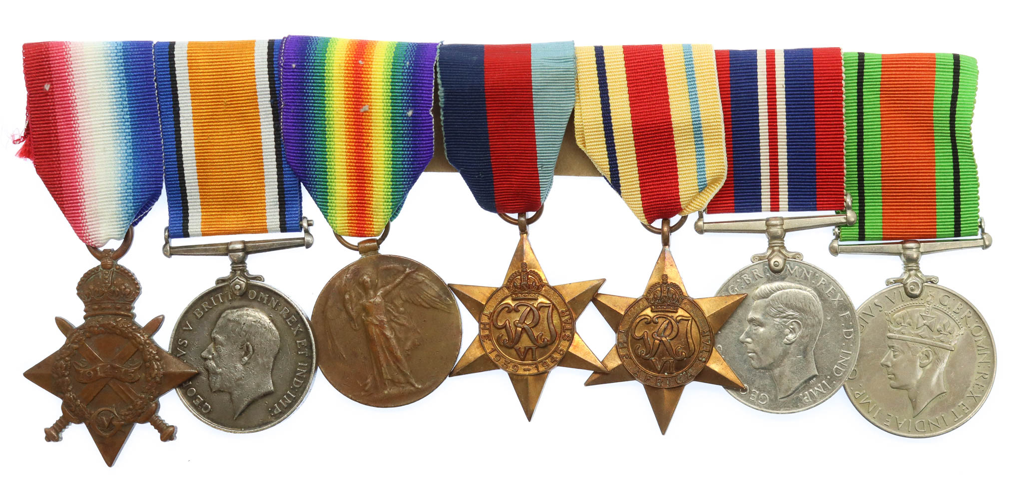 WW1 and WW2 Casualty Medal Group of Seven - Pte. J.G. Parrott, Middlesex Regiment and E.N.S.A. 
