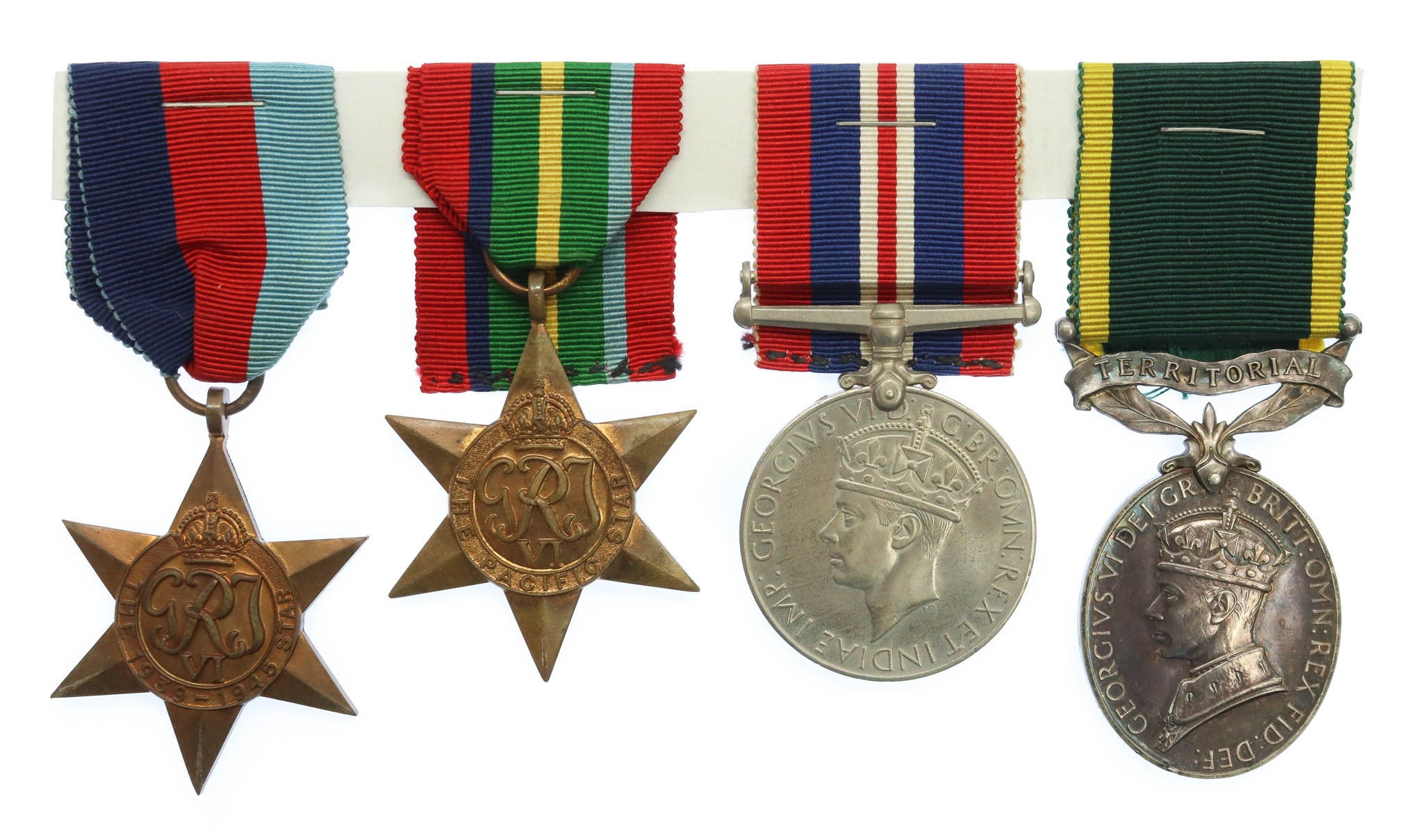 WW2 Japanese Prisoner of War Territorial Efficiency Medal Group of Four - Gnr. E.J. Price, 85th Anti-Tank Regt, Royal Artillery