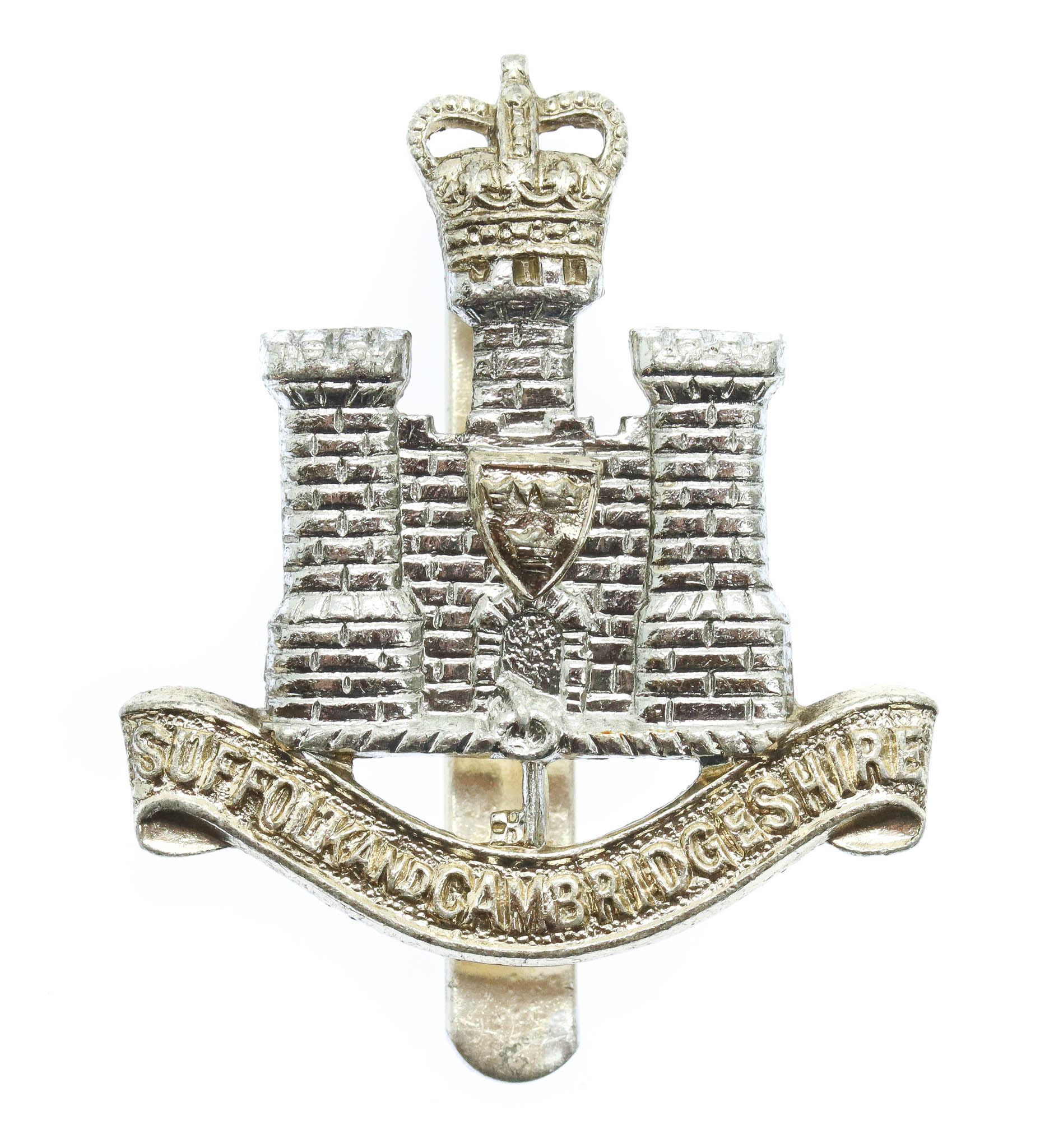 Suffolk & Cambridgeshire Regiment Anodised (Staybright) Cap Badge