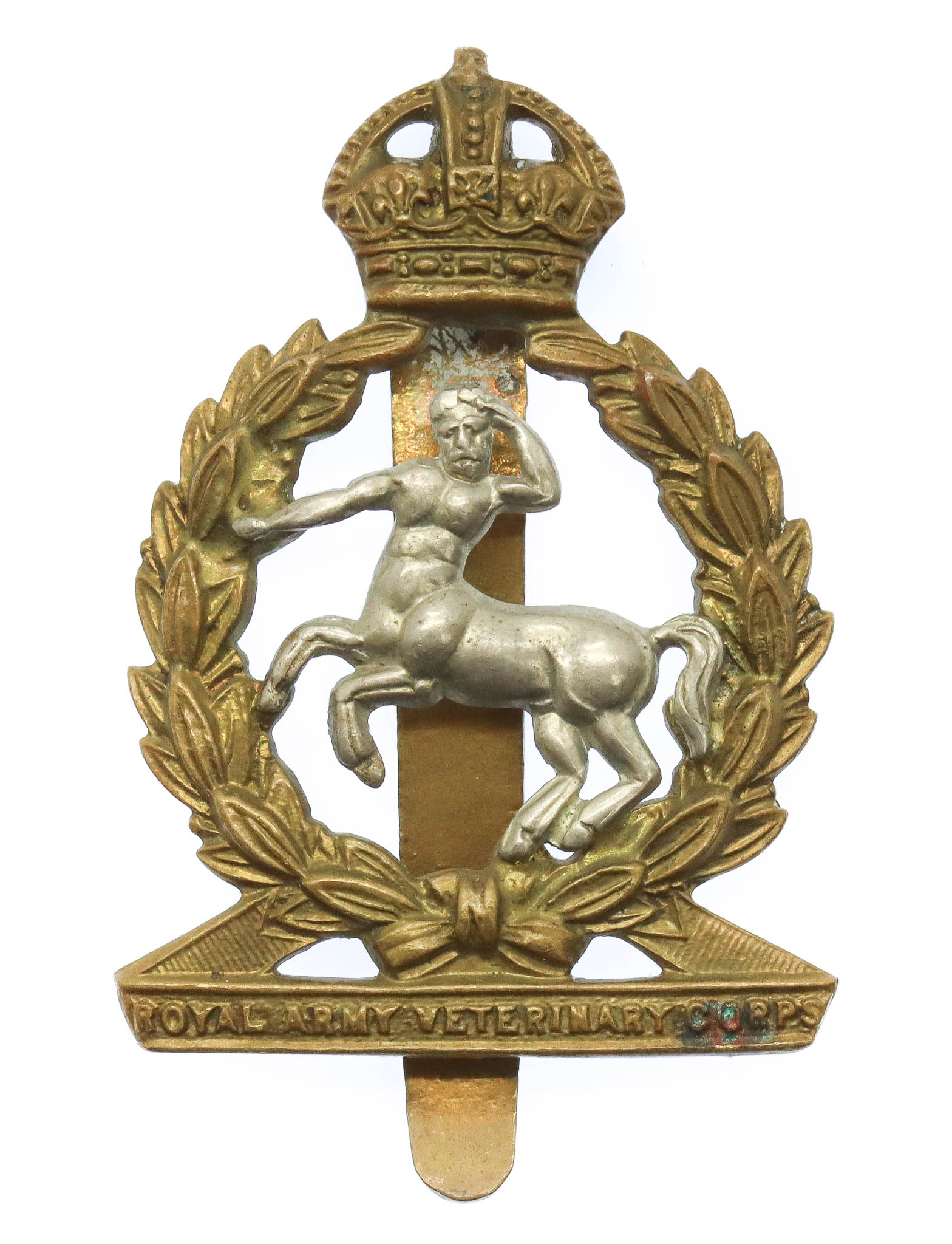 Royal Army Veterinary Corps (R.A.V.C.) Cap Badge - King's Crown