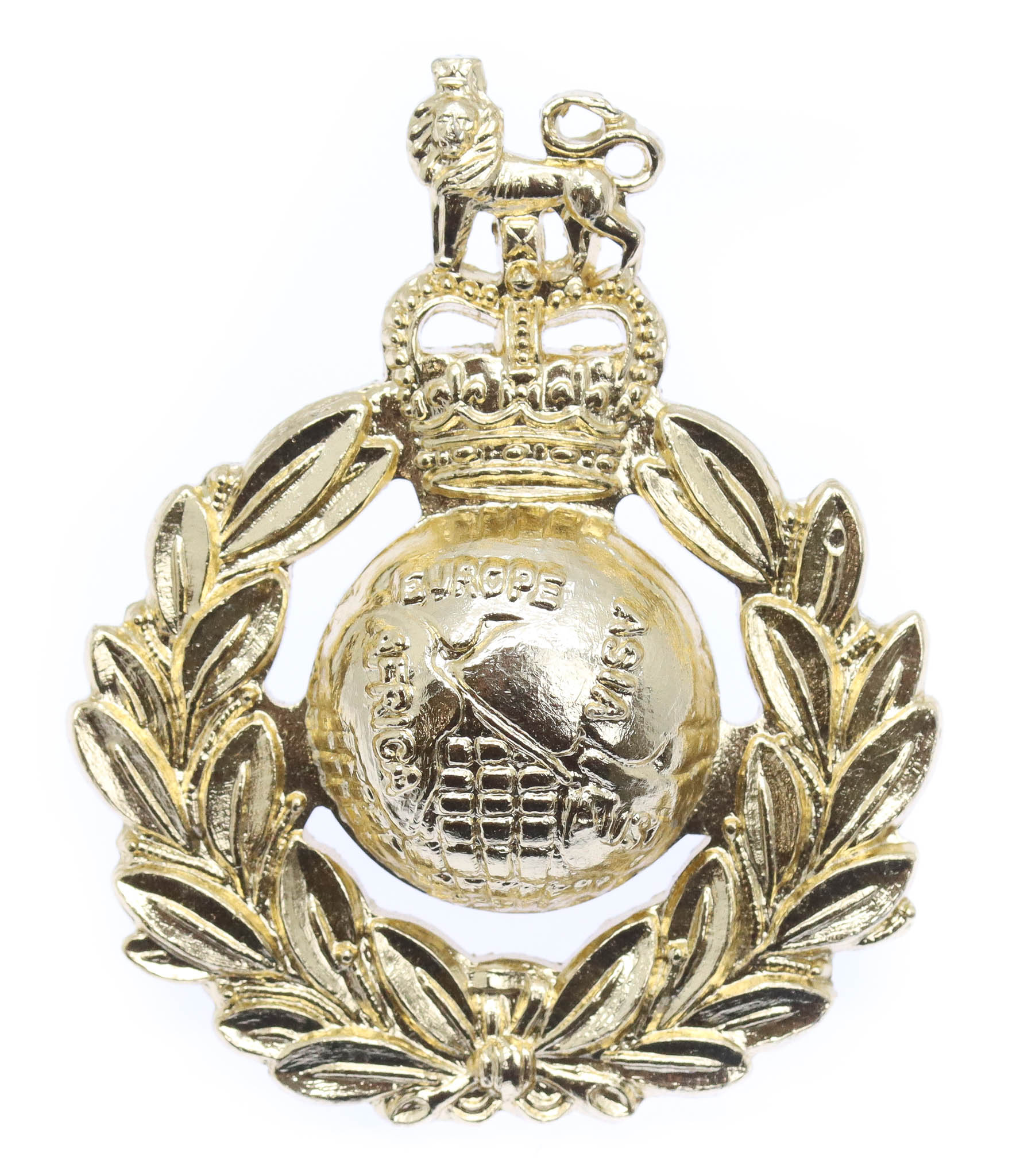 Royal Marines Anodised (Staybrite) Cap Badge - Queen's Crown